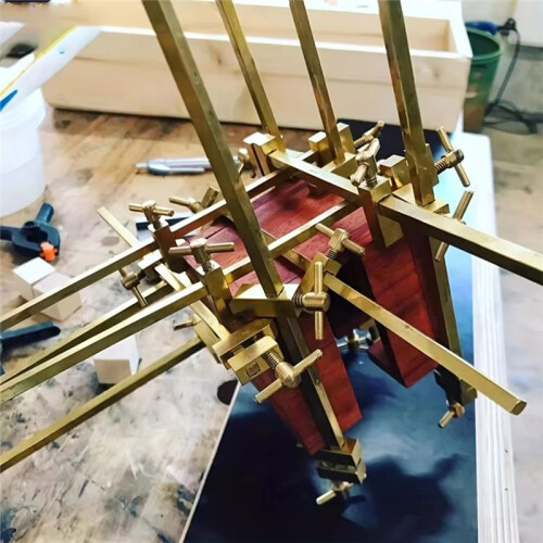 Woodworking Wood Clamp, Brass Parallel Clamp Fast Fixed Clip Auxiliary Fixture Splicing Board Positioning Panel 24cm