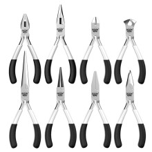 OUDISI 8-Piece Set of Pliers Multifunctional -Nosed Pliers Vise Pliers Hand Pliers Diagonal 6-Inch Electrician Pliers