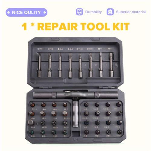 Magnetic Ratchet Screwdriver Set 42PCS, Precision Bits, Non-Slip Handle, Repair Tool Kit for Electronics Car 1