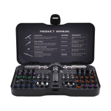 Magnetic Ratchet Screwdriver Set 40PCS, Precision Bits, Non-Slip Handle, Repair Tool Kit for Electronics Car