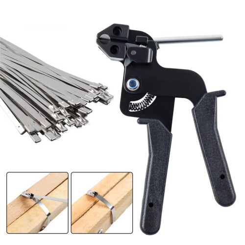 Self-Locking Cable Ties Plier with 150pcs Tie Fastening Strap Cutting Tool Automatic Cable Zip Tensioning Tool 1