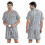 (L,BLUE)Men's Short Sleeve Ice Silk Pajama Set With Shorts zZ 1