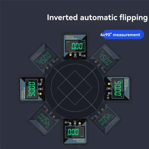 360 Reversible Electronic Digital Level Inclinometer Angle Gauge Protractor Level Ruler Tool for Precision Measurement