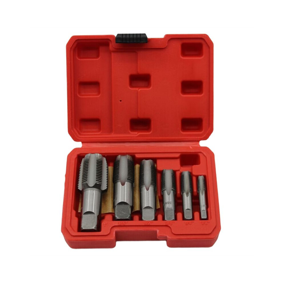 6 Pcs Npt Pipe Tap Set Threading Plumbing Npt Tap Set With Storage Case Thread Tapping Tool Kit 4712023226805
