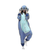 (105cm, blue) Monster Stitch Costume Pajama Onesie Kigurumi Jumpsuit Nightwear Animal Hoodieq