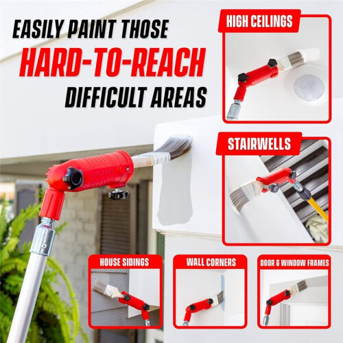 Multi-Angle Paint Brush Extender for High Ceiling,Extension Pole Attachment Holder for Paint Brush,Roller, Scraper