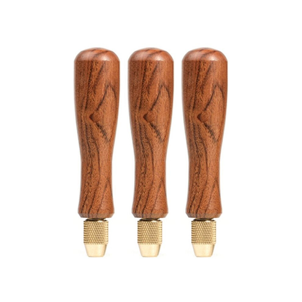 3Pcs Wood File Handle Wooden Handles With Brass Collet Chuck For Small Files Accessories Diy 6133053024380