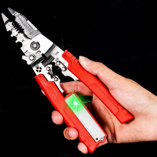 Multifunctional Wire Stripper with Electrical Test Pen Cable Cutter Crimper Tool, Electrical Folding Pliers for Cutting 2