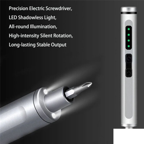 Portable Multi Functional Precision Electric Screwdriver Set with LED Light Rechargeable Cordless Electric Screwdriver A 2
