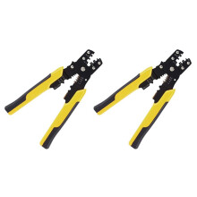 2 Pcs Crimp Tool Crimper Plier Wire Crimpers Adjustable Crimping Range for Cutting and Pressing Cables