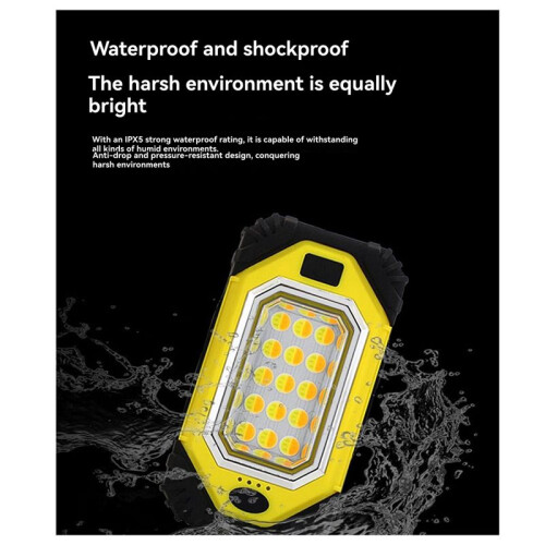 Portable LED Work Light with Double Magnets Adjustable Rechargeable Flashlight for Charging Mobile Green 1