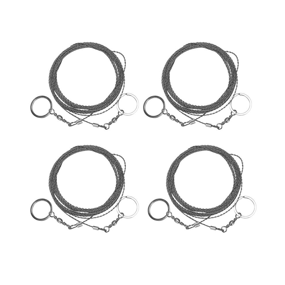 4X Outdoor Hand-Drawn Rope Saw 304 Stainless Steel Wire Saw Camping Life-Saving Woodworking Super Fine Hand Saw Wire 5M 6033391686014