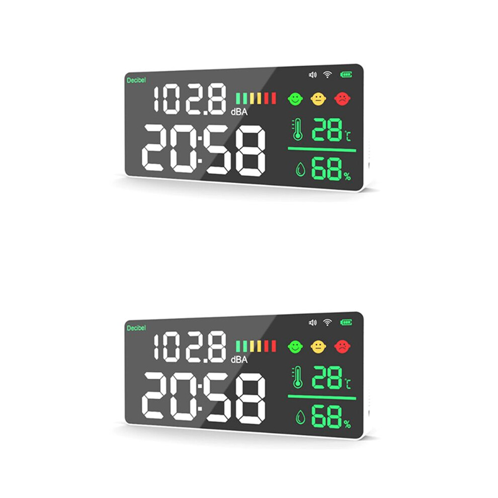 2X Tuya Wifi Digital Decibel Sound Meter Wall Mounted Noise Tester Temperature And Humidity Monitor 6031945912428