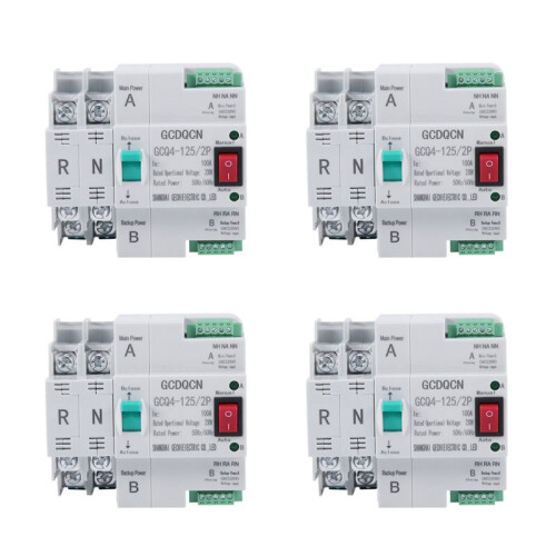 4X Dual-Power Automatic Transfer  2P 100A Household 35mm Rail Installation