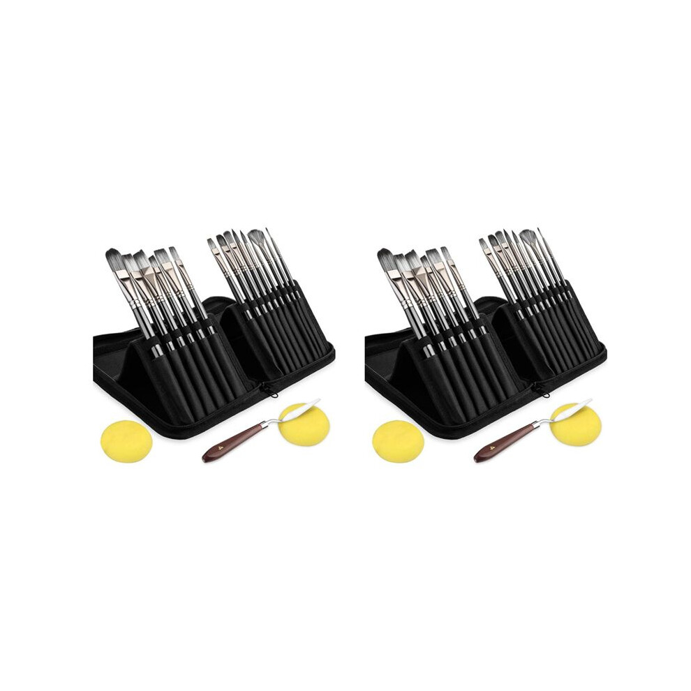 30Pcs Acrylic Paint Brushes Set, Acrylic, Watercolor And Gouache Painting Brushes Foramatures And Professional Painter 4712710514383