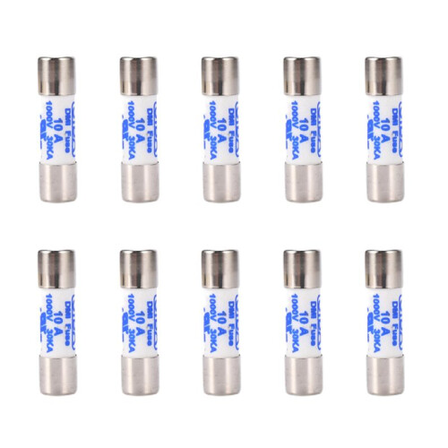 10X Multimeter 10 x 38mm 1000V 10A Cylinder Ceramic Fuse White