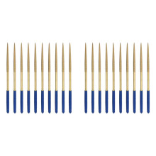 Diamond Needle File Set 3mm x 140mm, Round Files Titanium Coated Tools for Metal Wood Stone Glass, 20Pcs