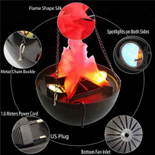 2X 3D Fake-Fire Light,Hanging LED Flame Light,Artificial LED Silk Flame Stage Effect Light Realistic Campfire Lamp Prop