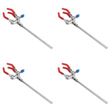 4X Clamp 28cm 3 Prong Finger Style Rubber-Coated Laboratory Clamp Multifunctional Condenser Beaker Extension Clamp