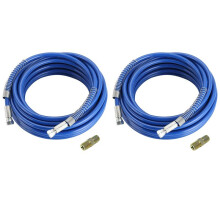 2st 1/4 Tums Högtrycksfärgad Sprayslang för Högtrycksfärg Universalfärgsspruta Flexibelt Fiberrör 3300 PSI (25FT, Blå)