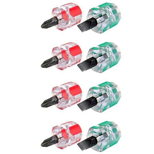 4X  Short Stubby Phillips Slotted Screwdriver Set