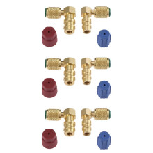 3X R12 Tot R134 een Hoge/Lage AC-Fittingpoort Retrofit Conversie-Adapter, Snelkoppelingsklep A/C 90 Graden Fitting