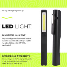 Lampara luz de inspeccion de trabajo de camping portatil COB LED recargable Antorcha de mano magnetica para Casa Taller Automovil Camping negro