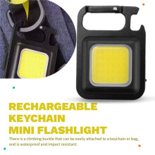 COB Taschenlampe, 500 Lumen, Heller, Wiederaufladbarer SchlüSselanhäNger, Taschenlampe, 3 Licht Modus mit Flaschen ÖFfner zum Angeln, Camping
