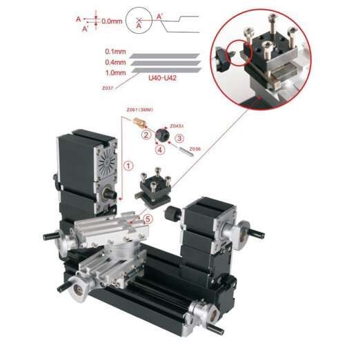 Z044MT Metal 2 Position Tool Post Lathe Tool Rest Bracket Metal Rotating Lathe Accessory 2