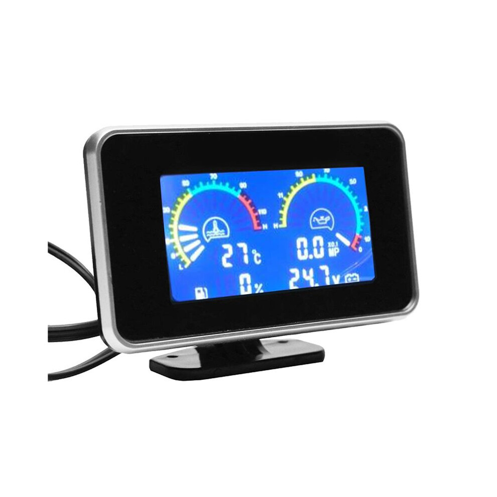 Lcd Car Digital Oil Pressure Gauge Digital Display Sensor Instrument Panel Voltmeter Water Temp Meter 4 In 1 6034161384635