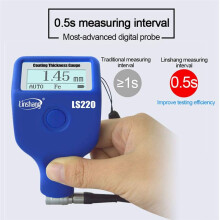 Linshang LS220 Laagdiktemeter Autolak Meter Lcd-Scherm voor 2000Um Ferro Non-Ferro voor Auto Droge Film