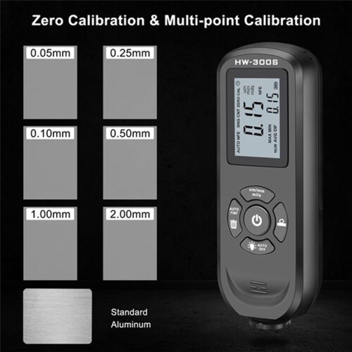 Digital Coating Thickness Gauge 0.01mm/1Mil Black Thickness Meter with Screen LCD Display Calibration Function for Car B 2