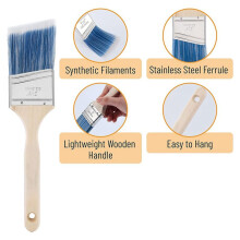 Paint Brushes, 3 Inch, 12 Pack, Angle Brushes, Treated Wood Handle, Paint Brushes for Walls, Wall Paint Brushes