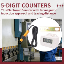 5 Digit Electronic Digital Display Counter Proximity Industrial Magnetic Sensor Punch Counter Induction Meter B
