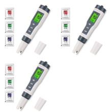 3X 3 in 1 Digital PH Meter for Water, TDS/PH/Temp Meter, Water Tester for Drinking Water, Swimming Pool, Hydroponics