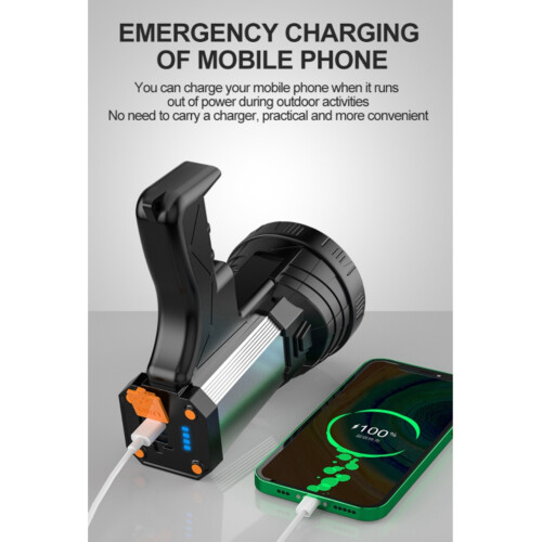 Superbright Spotlight Handheld Flashlight Rechargeable 18650 Battery Included 3 Mode Light USB Power Charger 1