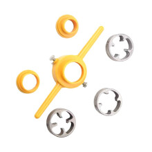 Set di Filiere Tonde per Tubi In Plastica con 3 Filiere da 1/2 Pollice, 3/4 Pollice e 1 Pollice NPT, Utensile Manuale per Filettatura In PVC