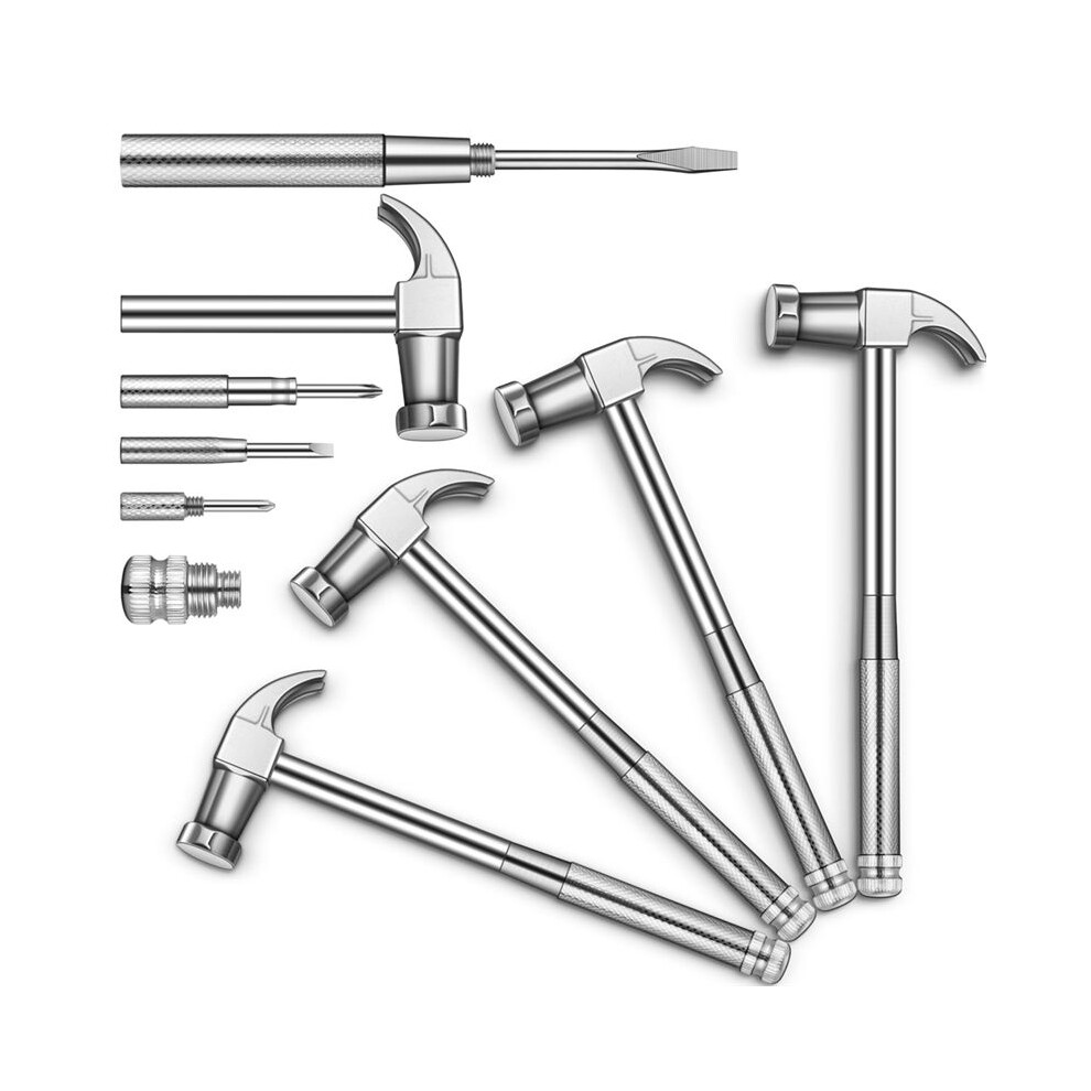 4 Pcs 6-In-1 Hammer Screwdriver Set With Multitool Hammer Small Metal Hammer & Screwdriver For Repair Phones, Watches 4712792860903