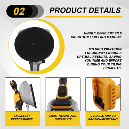 Tile Vibration Leveling Machine Tiler Vibrator Tool Adjustable Speed & Digital Display for  18V 20V Battery 2