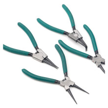 4pcs Snap Pliers Set, 7inch with Straight/Bent Jaw, Heavy Duty Precision Spring Loaded Pliers