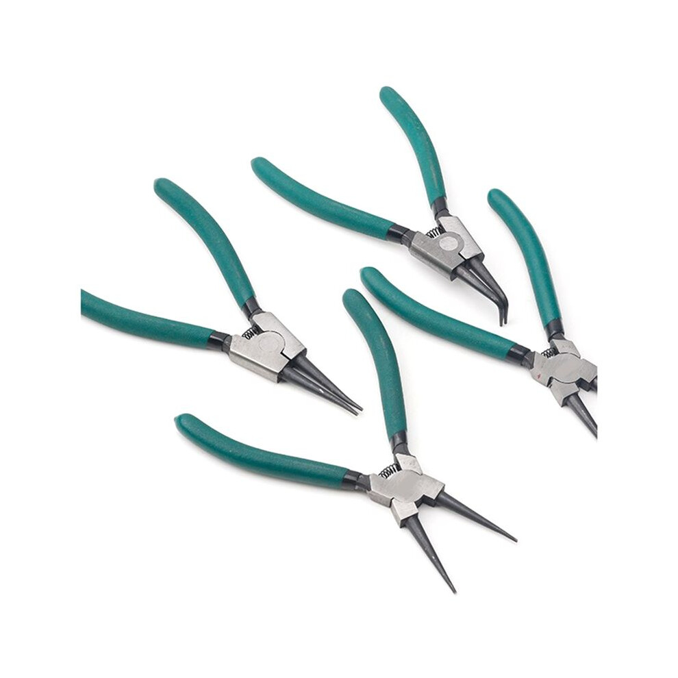 4Pcs Snap Ring Pliers Set, 7Inch With Straight/Bent Jaw, Heavy Duty Precision Spring Loaded Pliers 4711397587376