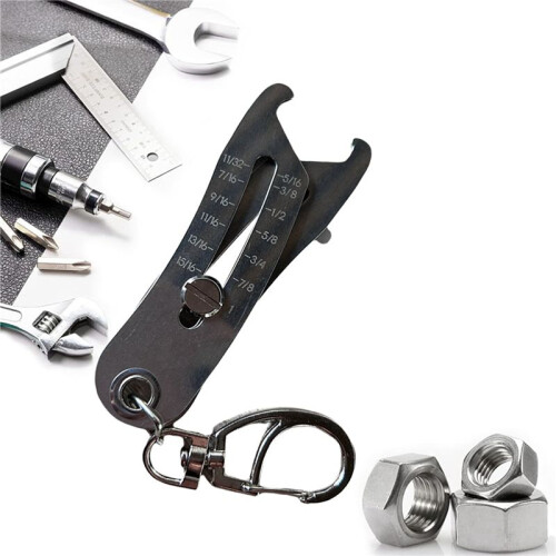 Portable Precise Thread Size Checker Keychain, Nut & Bolt Thread Size Checker Bolt Size Finder Keychain 2pcs 1