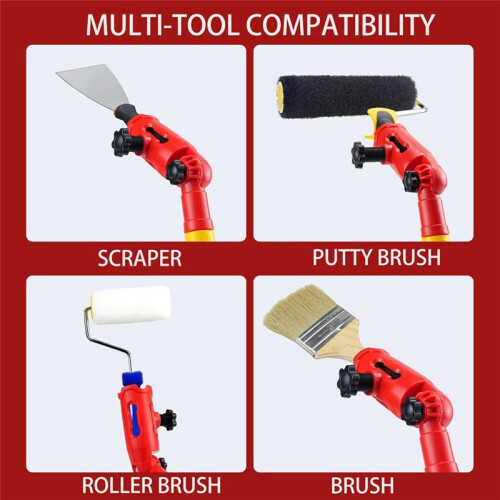 Multi-Angle Paint Brush Extension Pole Kit Handheld Paint Tool Extender Attachment Bracket Suitable for Ceiling, Window 2