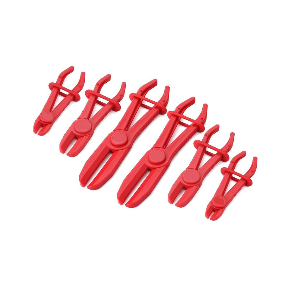 6Pcs Hose Pinch Clamp Pliers, Pinch Pliers, Clamp Pliers Set For Flexible Hoses Fuel Hoses Gas Lines Brake Hoses Red 6031282528856