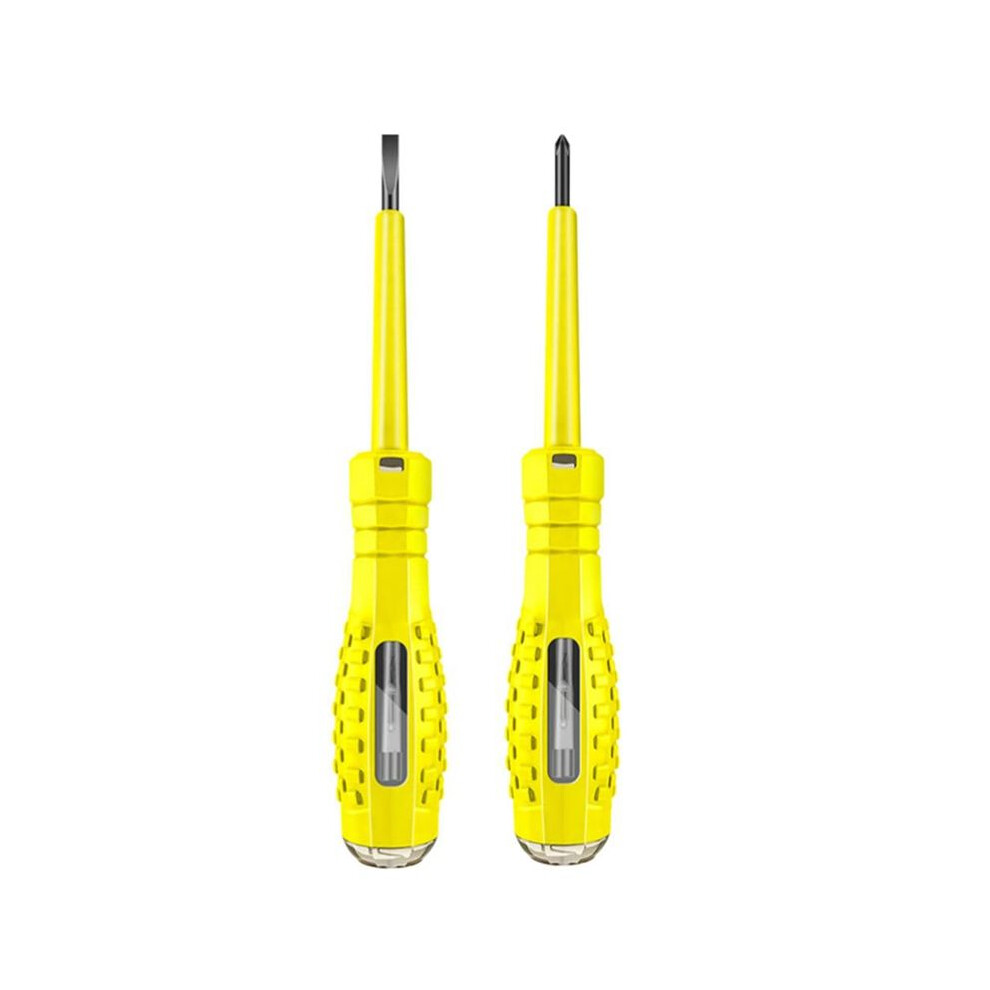 2-In-1 High Torque Strong Magnetic Screwdriver Electricity Detector, Electricity Tester Pen With Magnetic Yellow 4712412610024