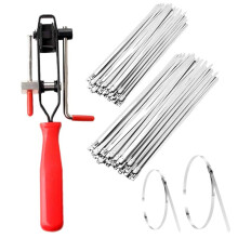 CV Led Crimp Clamp Plier CV Boot Clamps Billeden Bindning Bålaxel Clamp Verktyg Reparationsverktyg med 200 Bagagerumsbandsklämmor