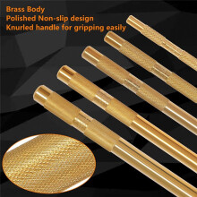 Brass Drift Punch Set, 25075 25076 25077 Mässingsstansar 5 Delar med 1/4 Tum, 3/8 Tum, 1/2 Tum, 5/8 Tum, 3/4 Tum