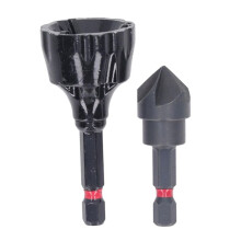 Set di Utensili per Smussatura e Sbavatura, 2 Pezzi, Utensili Rotanti per Sbavatura e Smussatura Interna Ed Esterna, Copertura per Sbavatura Esterna