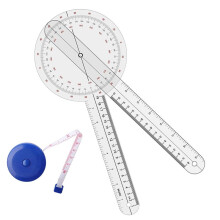 1 Cinta Métrica Corporal Azul de 12 Pulgadas y 360 Grados (Plástico) para Profesionales o Profesionales de Fisioterapia