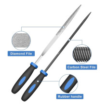 13-Piece Metal Needle File Set with 6 Diamond Files, 6 Steel Files,Cleaning Brush and Carrying Case for Wood,Plastic DIY